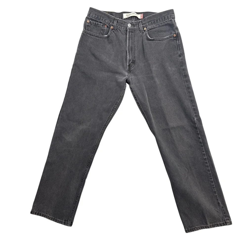 Levis 505 Regular Fit Jeans Mens 33x30 Faded Black Straight Leg Denim 00505-0260